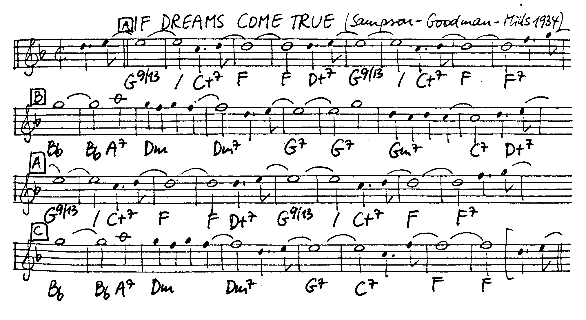 if dreams come true leadsheet – book us for your next 20s or gatsby event